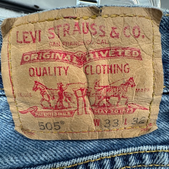 VTG Levi's 505 Regular Fit Classic‎ Men's Blue Y2K Jeans Made in Egypt 33X32 - Picture 10 of 11